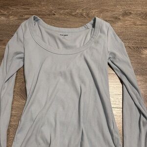 Old Navy Women's Soft Blue Long Sleeve Tee